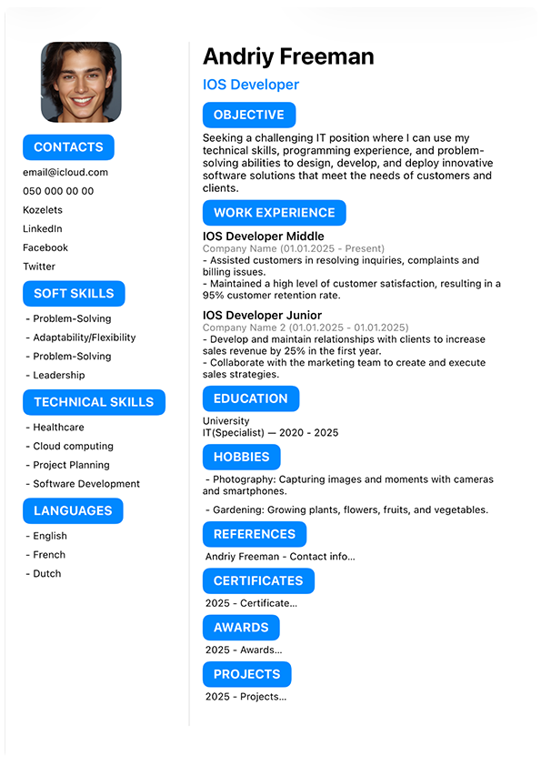 Professional resume template