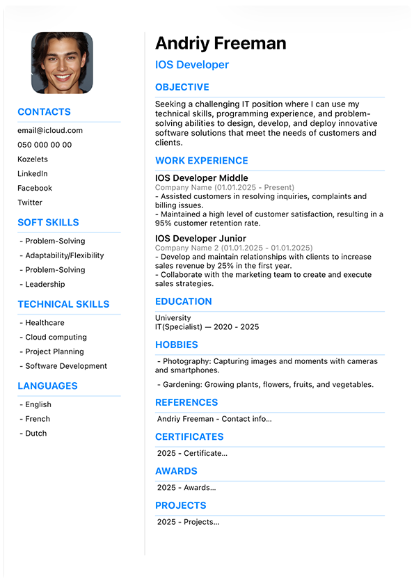 Elegant professional resume template